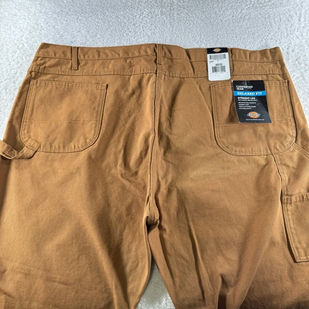 Men's 48X30 Dickies‎ Relaxed Fit Straight Leg Khaki Carpenter Khakis Pants NEW